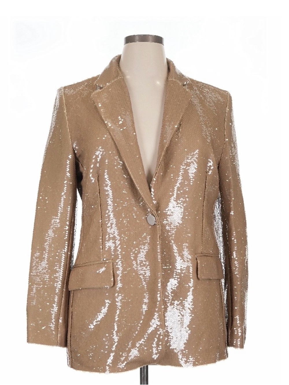 Elie Tahari “The Holly” Tan Sequin Blazer Jacket